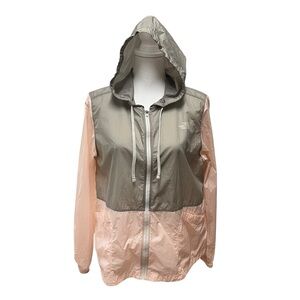 The North Face Women’s Windbreaker Jacket With Hood Pink & Gray Nylon Size Large